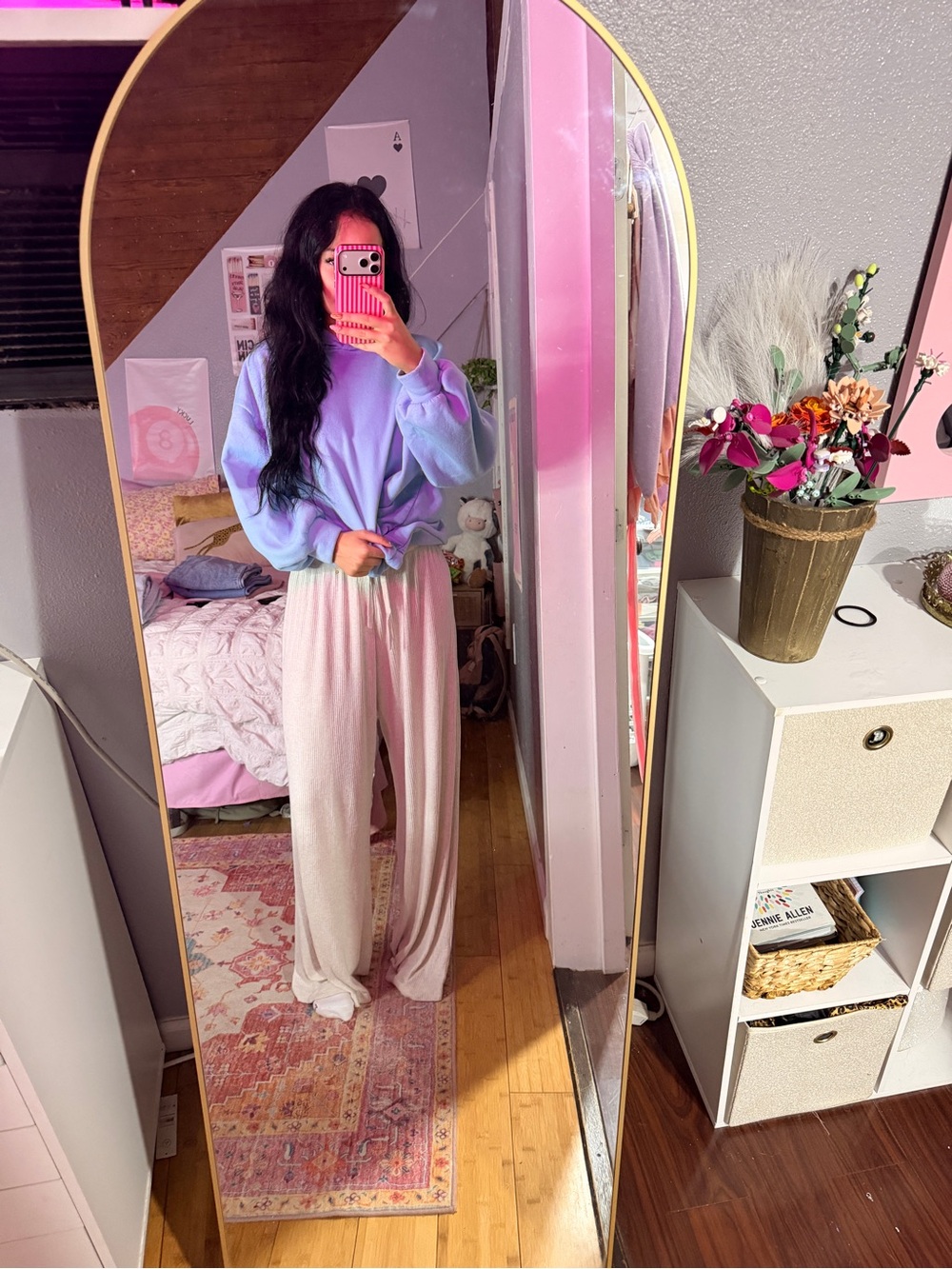 Target Wide Leg Lounge Pants in cream